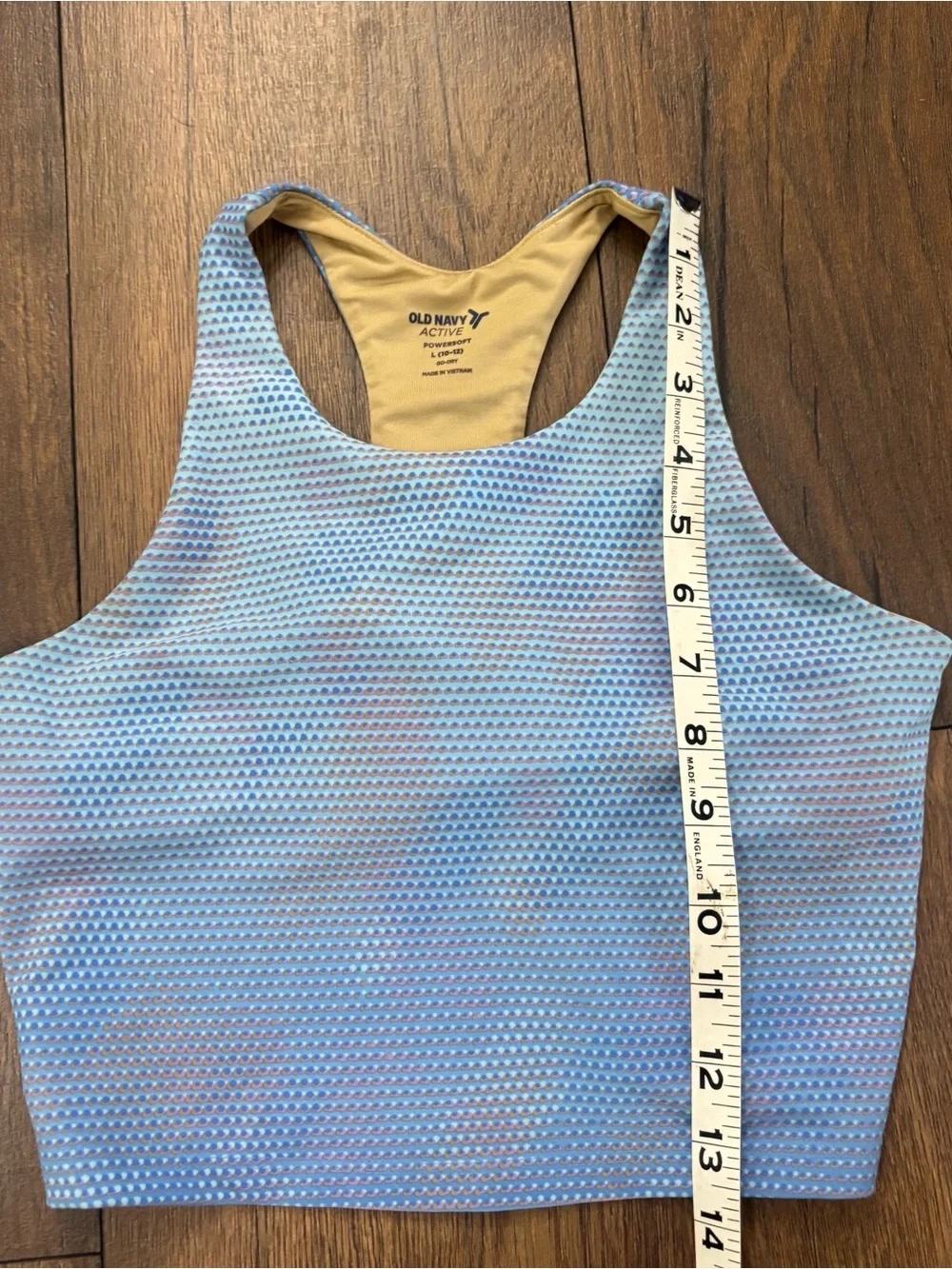 Old Navy Active PowerSoft Longline Blue Sports Bra Crop Top, Girls Size L (10-12